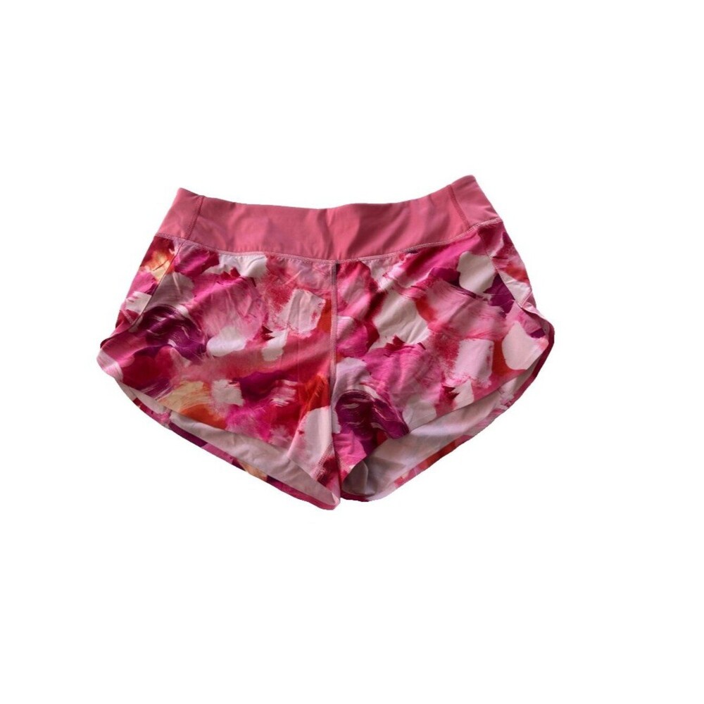 Athleta LG Printed Multi Color Pink Run With It 3.5" Shorts